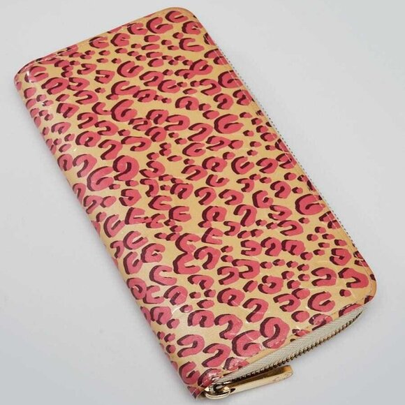 Louis Vuitton Limited Edition Blanc Corail Monogram Vernis Leopard Zippy Wallet - Picture 2 of 10